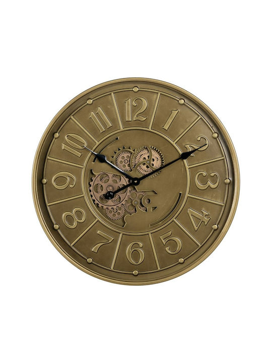 BigBuy Wall Clock Gold Ø60cm