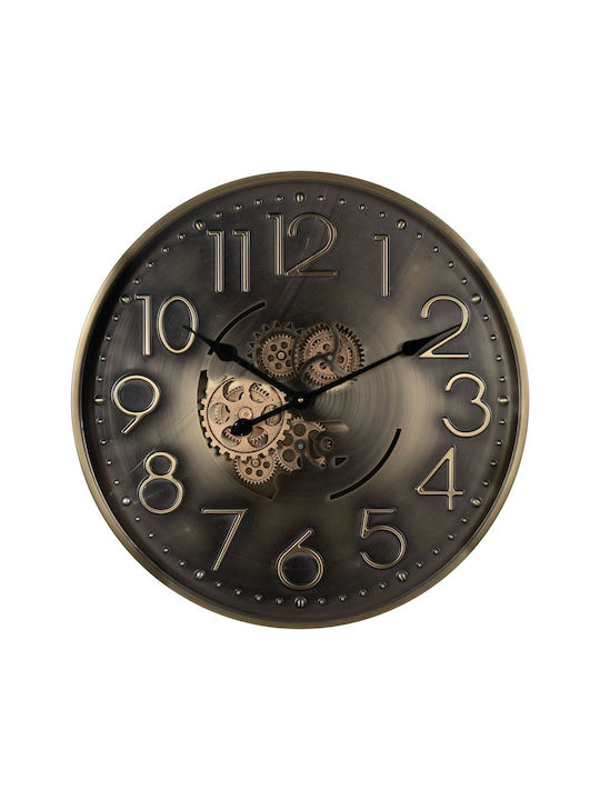 BigBuy Wall Clock Gold Ø60cm