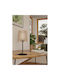 Eglo Wood Table Lamp for Socket E27 with Beige Shade and Black Base