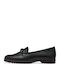 Leather Women's Moccasins in Black Color