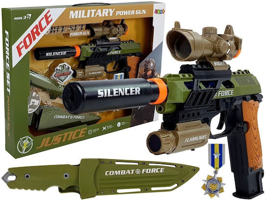 Lean Toys Set Military Pistol Rifle Knife Medal Sight Pistol pentru copii 31buc