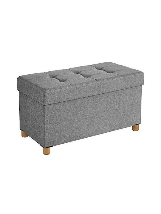 Stool Bench Stool With Storage Space Wooden Gray 76x38x40cm