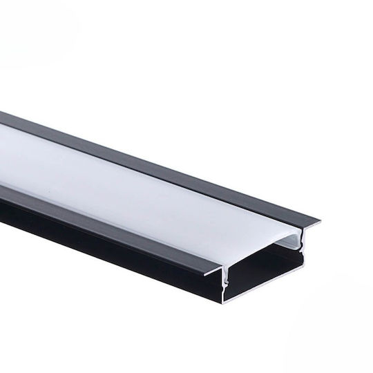 Eurospot Aluminiumprofil für LED-Streifen mit Opal Abdeckung 200x4.1x1cm