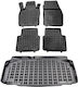 Rezaw Plast Set of Front and Rear Mats 5pcs Tray Type for Skoda Kamiq 2019+ Black