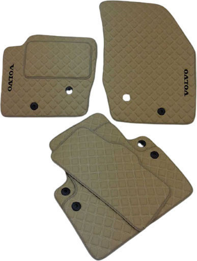 3Lines Set of Front and Rear Mats 5pcs for Volvo XC 90 2016+ Black