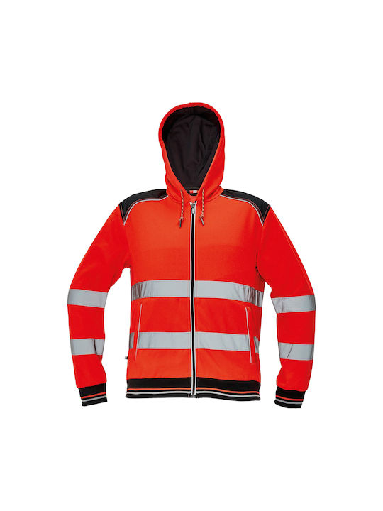 Cerva Work Jacket Reflective with Hood Red 02000120 Skroutz.cy