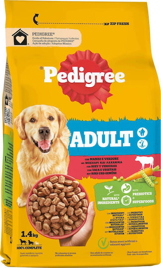 Pedigree 1.4kg Trockenfutter für erwachsene Hunde mit Kalb