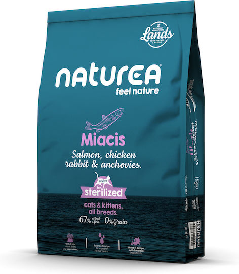 Naturea Miacis Ξηρά Τροφή χωρίς Σιτηρά για Στειρωμένες Γάτες με Σολομό / Κοτόπουλο 5.5kg