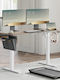 Electric Desk Wooden White with Metal Legs & Adjustable Height 140x60x72cm