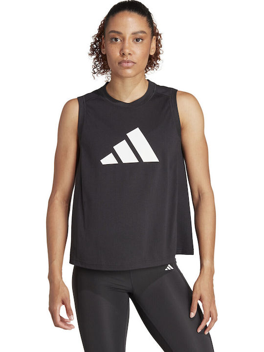 Essentials Big Γυναικείο Αθλητικό Crop Top Αμάνικο Fast Drying με Διαφάνεια Μαύρο