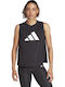 Essentials Big Γυναικείο Αθλητικό Crop Top Αμάνικο Fast Drying με Διαφάνεια Μαύρο