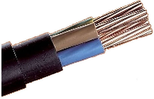 Nexans Power Cord Type NYY with Cable Properties 5x10mm² in Black Colour 1m