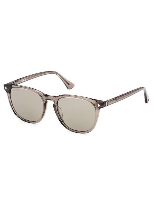 Web Sunglasses with Gray Plastic Frame and Beig...