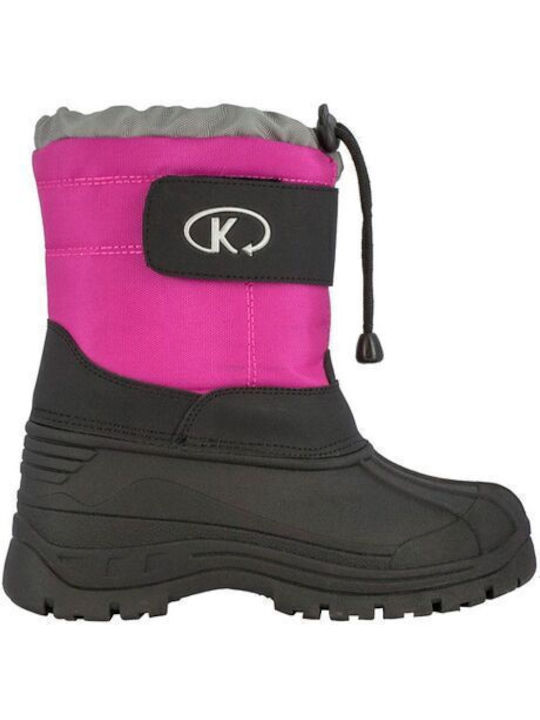 Kimberfeel Kids PU Leather Boots with Lace Fuchsia