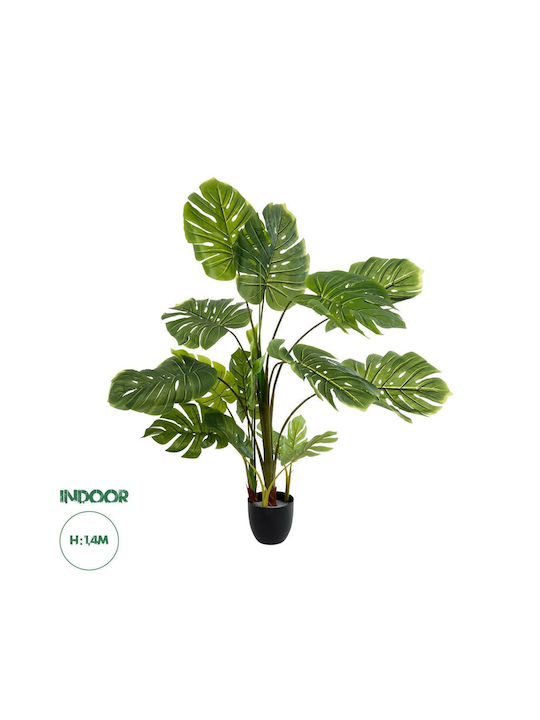 GloboStar Τεχνητό Φυτό σε Γλάστρα Μονστέρα Garden Πράσινο 140cm σε Γυάλα 5τμχ