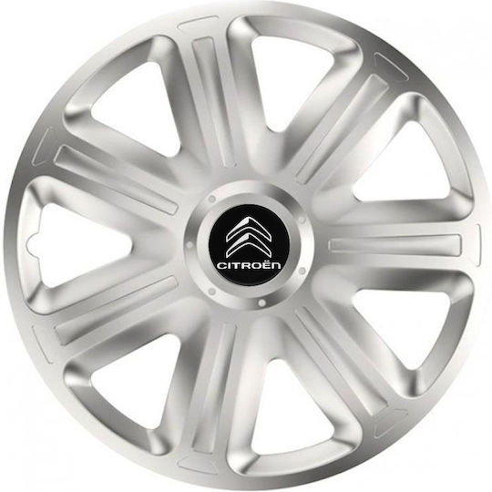Versaco Set Capace De Roți Auto Comfort 14" Compatibilitate Citroen 4 Bucăți Argintii