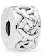 Pandora Knotted Hearts Clip Charm από Ασήμι