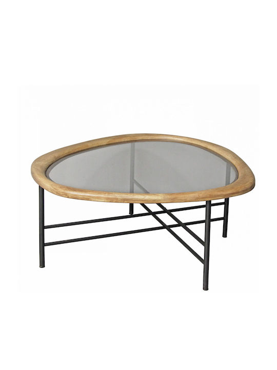 Βότσαλο Oval Glass Coffee Table Transparent L81xW81xH38cm