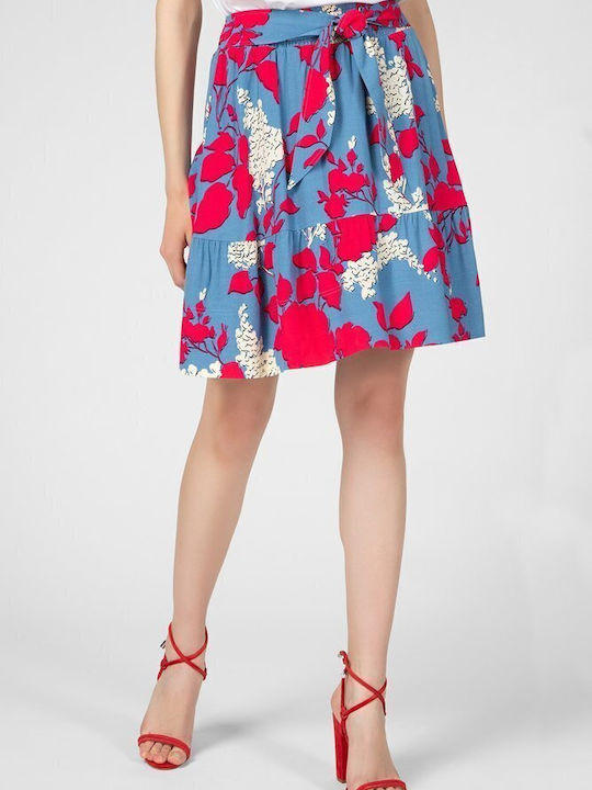 Calvin Klein Denim Skirt Floral in Blue color