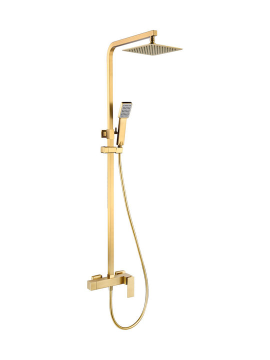 Imex Pisa Adjustable Shower Column with Mixer Gold