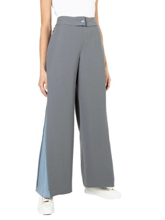 Armani Exchange Women's Fabric Trousers with Elastic Gray
