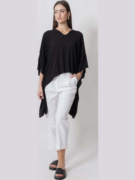 Dama Tesatura Pantaloni Alb