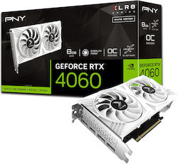 PNY GeForce RTX 4060 8GB GDDR6 OC XLR8 Verto DF White Edition Placă Grafică