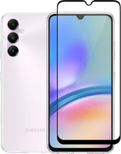 Vivid Set Gelly Back Cover Tempered Glass Set cu Geam Negru (Galaxy A05S - Galaxy A05S)