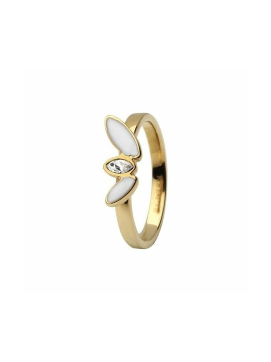 Skagen Women's Ring from Steel Gold Plated