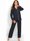 Momenti Per Me Winter Women's Pyjama Set Navy Blue All 4 You