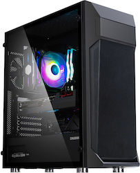 Zalman Z1 Plus Gaming Midi Tower Computer Case with Window Panel and RGB Lighting Black