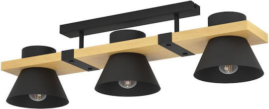 Eglo Triple Spot with Socket E27 in Black Color Eglo Triple Spot with Socket E27 in Black Color