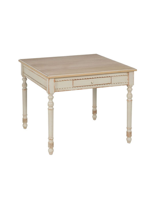 Table Wooden Cream 91.5x91.5x77cm