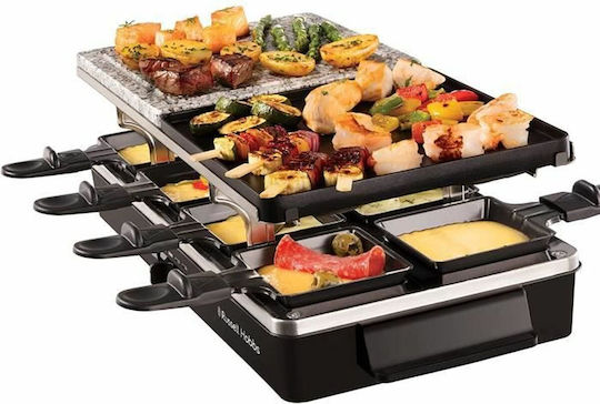 Russell Hobbs Επιτραπέζια Ηλεκτρική Ψησταριά Raclette Λείας και Αυλακωτής Πλάκας 1400W με Ρυθμιζόμενο Θερμοστάτη