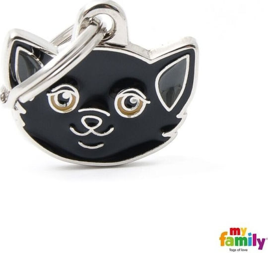 My Family Cat ID Tag in Cat Shape European Short-Haired (Personalized)