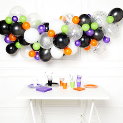 Composition with 70 Balloons Orange Halloween Organic Diy