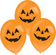 Σετ 4 Μπαλόνια Latex Πορτοκαλί Halloween με Led