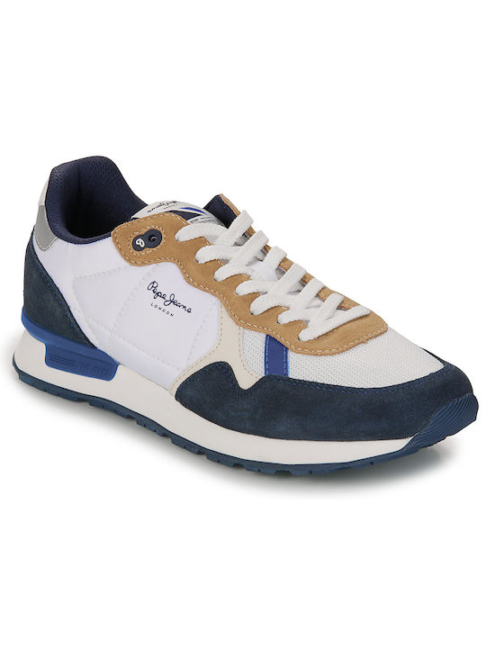 Pepe Jeans Brit Mix Ανδρικά Sneakers Λευκά