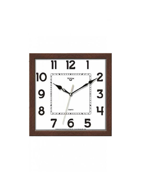 Virtime Wanduhr Hölzernes Braun 25x25cm
