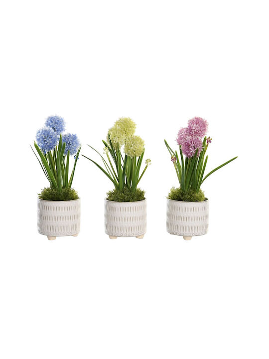 DKD Home Decor Artificial Plant in Small Pot Blue 30cm 3pcs