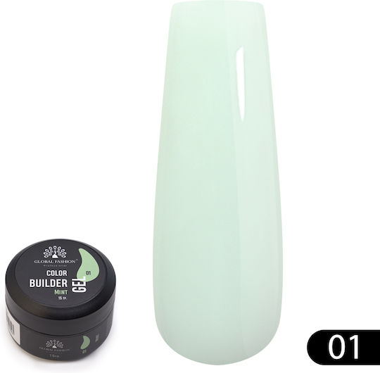 Global Fashion 01 Builder Gel Νυχιών 01 Mint 15gr