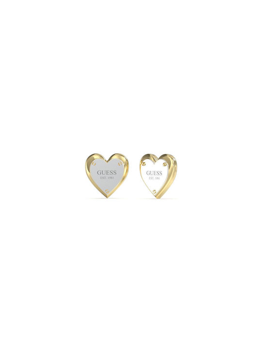 Guess All You Need Is Love Earrings Hoops made of Steel Gold Plated
