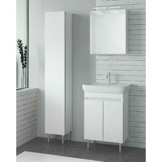 Chrisart Duru Waschtisch mit Waschbecken & Spiegel L50xB40xH64cm White