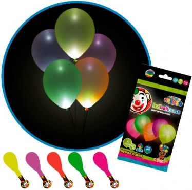 Set of 5 Balloons Latex with LEDs