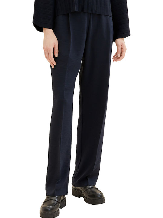 Women's Fabric Trousers Straight Line Captain Blue