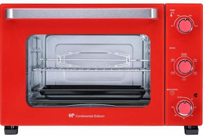 Continental Edison Electric Countertop Oven 35lt Without Burners Red