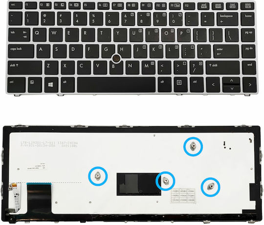 Laptop Keyboard for HP EliteBook Folio 9470 9480 9470M 9480M with Frame and English (US) Keyboard Language in Black