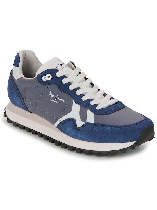 Pepe Jeans Print Herren Sneakers Blau