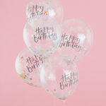 Composition with 5 Balloons Latex Birthday-Celebration