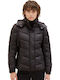 Women's Short Puffer Jacket for Winter Black